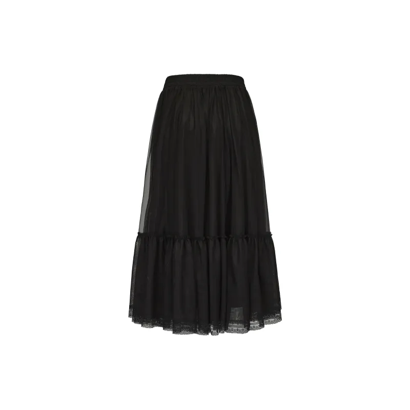 CHIWAWAMEME Casual Long Skirts Women's Black Swan-1
