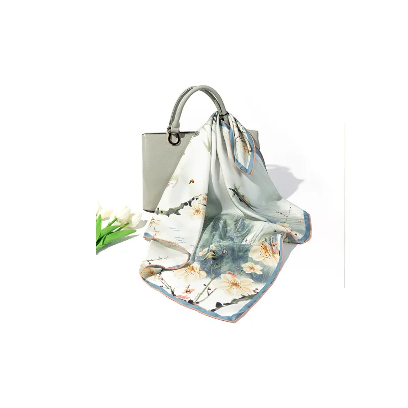 Shanghai Story 100% Mulberry Silk Scarves Women's Fragrant Tea Elegance, Gift Box Set-34