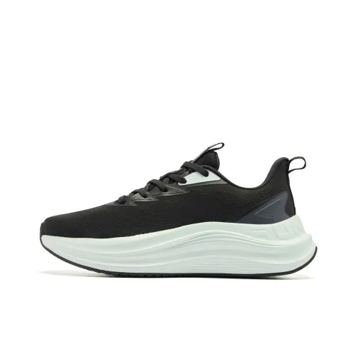 QIAODAN Cushioned Slip Larry Abrasion Larry Low Top Casual Running Shoes Women's Black Cyan
