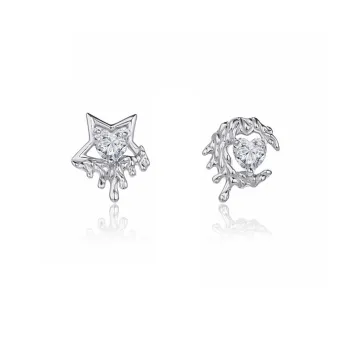 BAIJUAN S999 Fine Silver Stud Earrings Women's