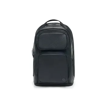RIGORER New Litchi Grain PU Leather Backpack Unisex Black/White
