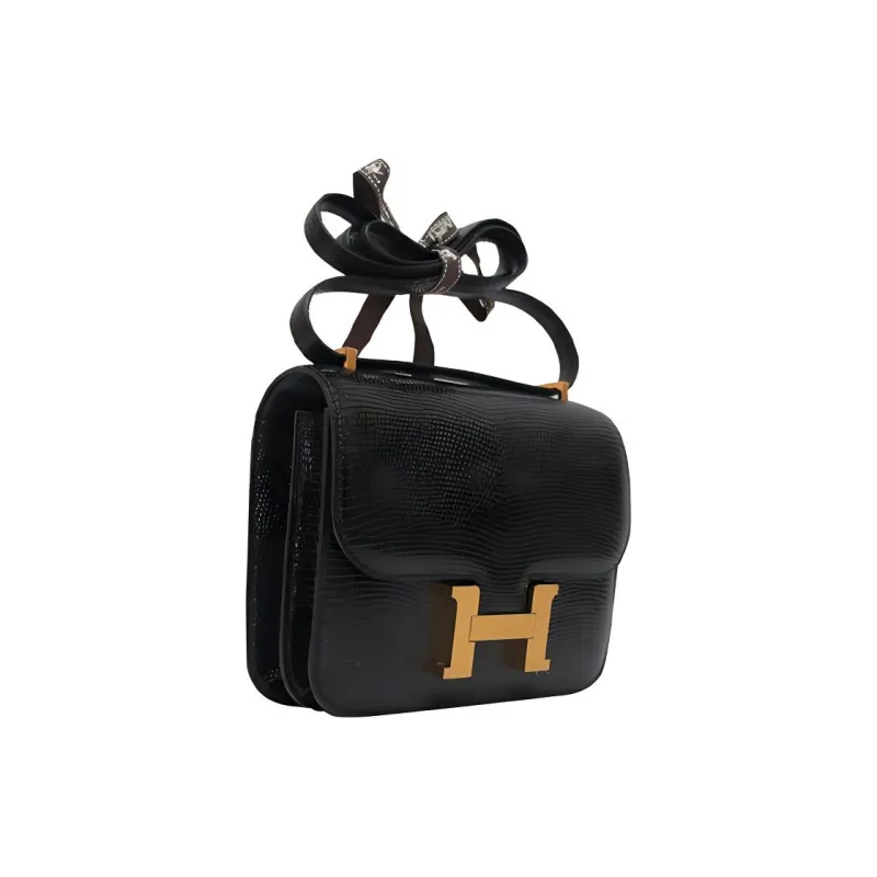 HERMES Lizard Skin Handheld Crossbody Bag, Shoulder Bag Women's-2