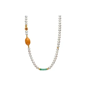 ME LUXE Pearl Necklace Sweater Chain, New Chinese Style A Versatile And Elegant Accessory For Multiple Wearing Women's