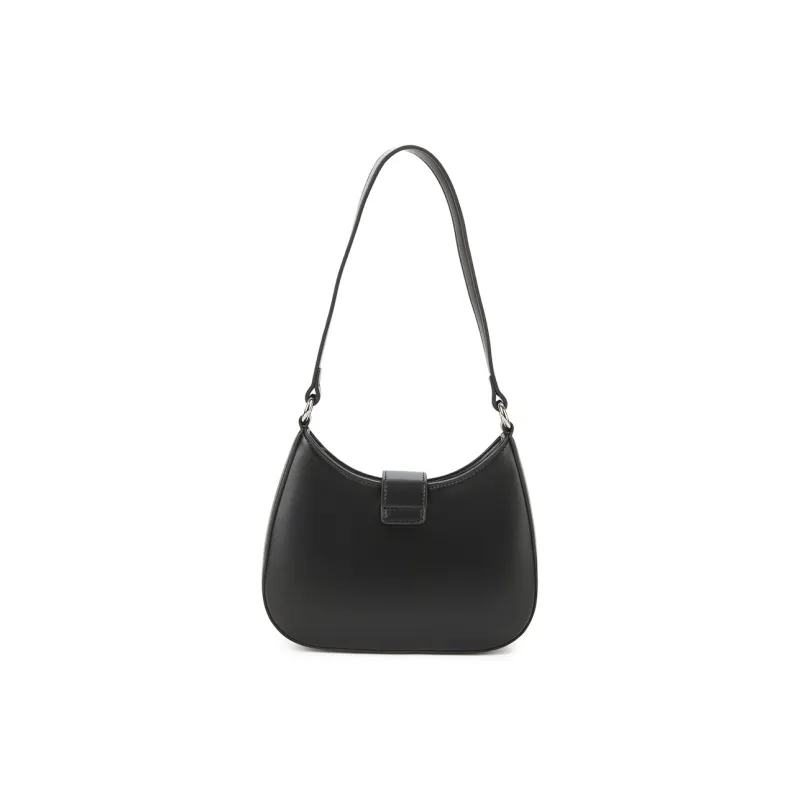 Hotwind Fabric Shoulder Bag Small Size Women's Black Beige-2