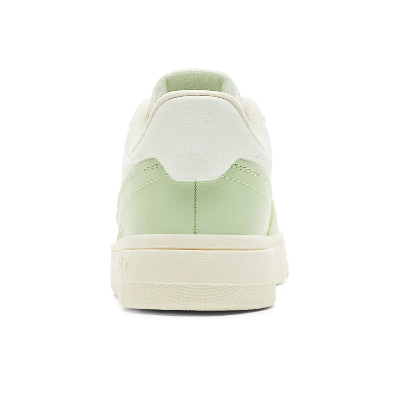 PEAK Anti-Slip And Wear-Resistant Breathable Low-Top Skateboard Shoes Women's White Green-4