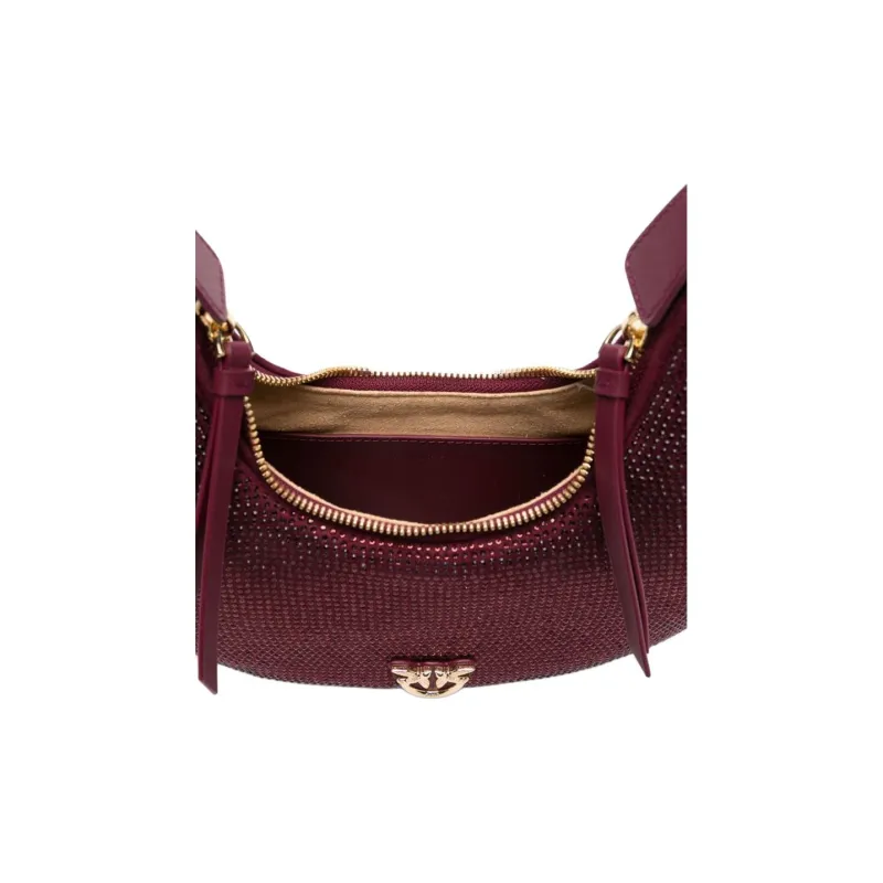 PINKO Brioche Polyester Crossbody Bag, Shoulder Bag Regular Unisex Burgundy-2