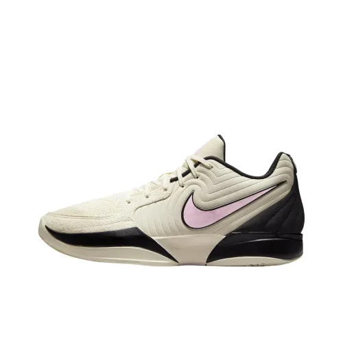 Nike Ja 2 Anti Slip Wear Resistant Low Top Basketball Shoes Unisex Beige Black