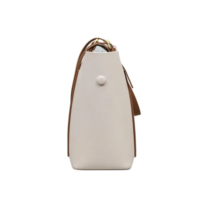 MILLIE'S Cow Leather Tote Bag, Shopping Bag, Shoulder Bag Women's Beige Coffee-3