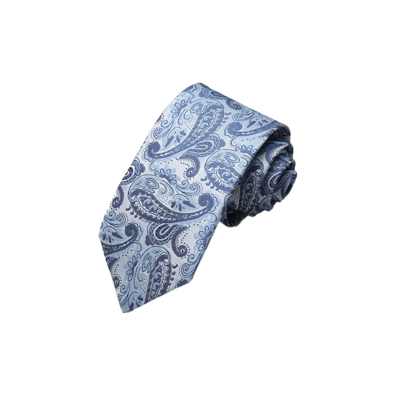GOLDLION Polyester Ties Men's Blue Gray-0