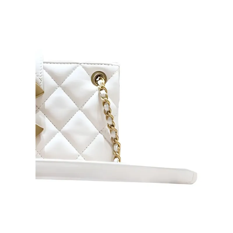 CHANEL Sheepskin Baguette Bag, Shoulder Bag, Crossbody Bag Women's White-2