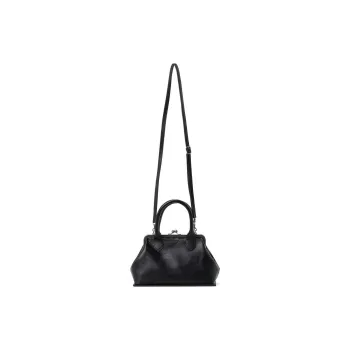 Yohji Yamamoto Cow Leather Portable Crossbody Bag, Shoulder Bag Women's Black