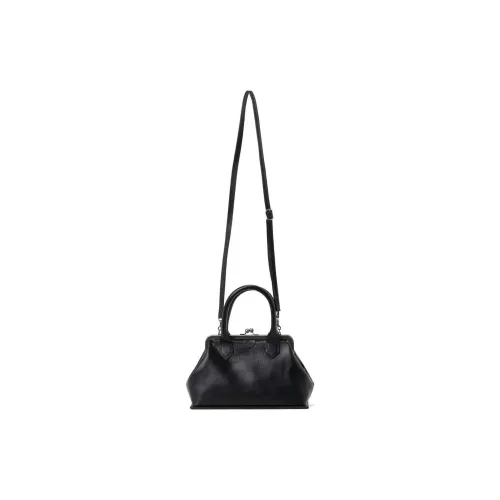 Yohji Yamamoto Cow Leather Portable Crossbody Bag Shoulder Bag Women's Black