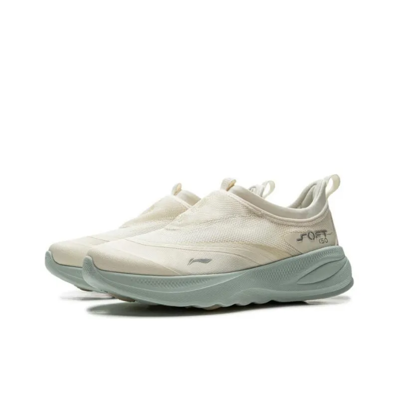 LiNing SOFT GO 2 Cushioned Slip Resistant Breathable Lightweight Low Top Casual Shoes Women's Ecru-2