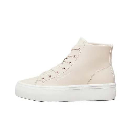 CKJ calvin grande KLEIN JEANS High-Top Skateboard Shoes Women's Beige