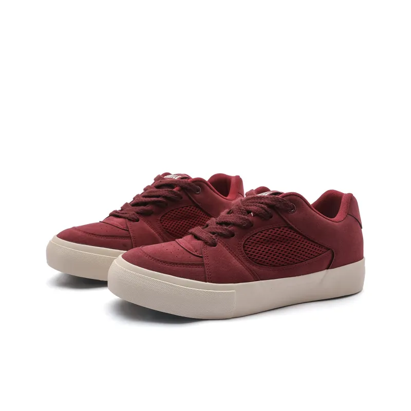 Mengsai Low Top Skateboard Shoes Men's Angora Red-2