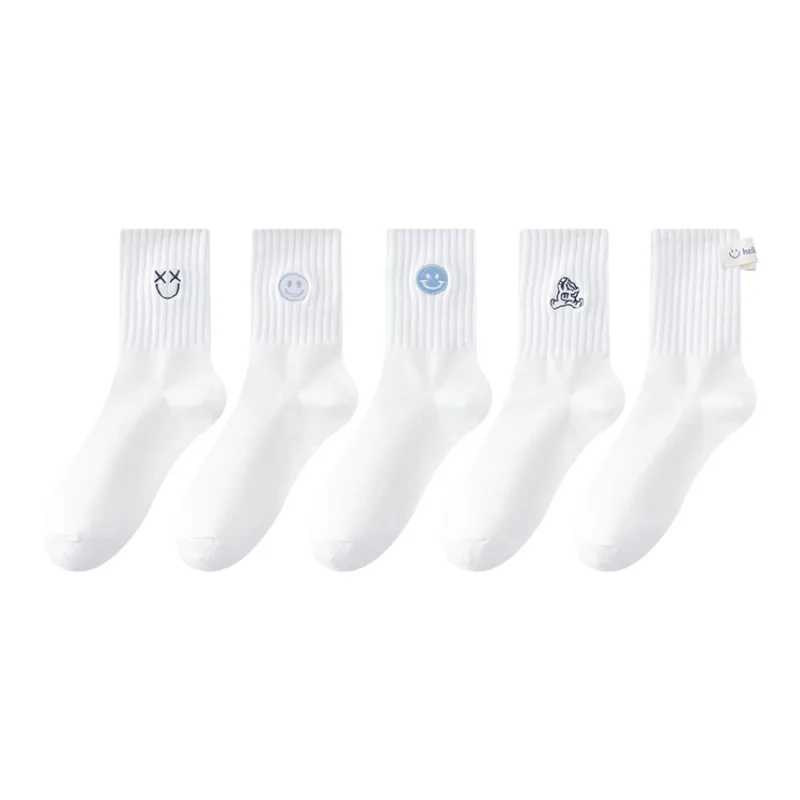 MIIOW Mid Calf Socks Unisex 5 Pack-0