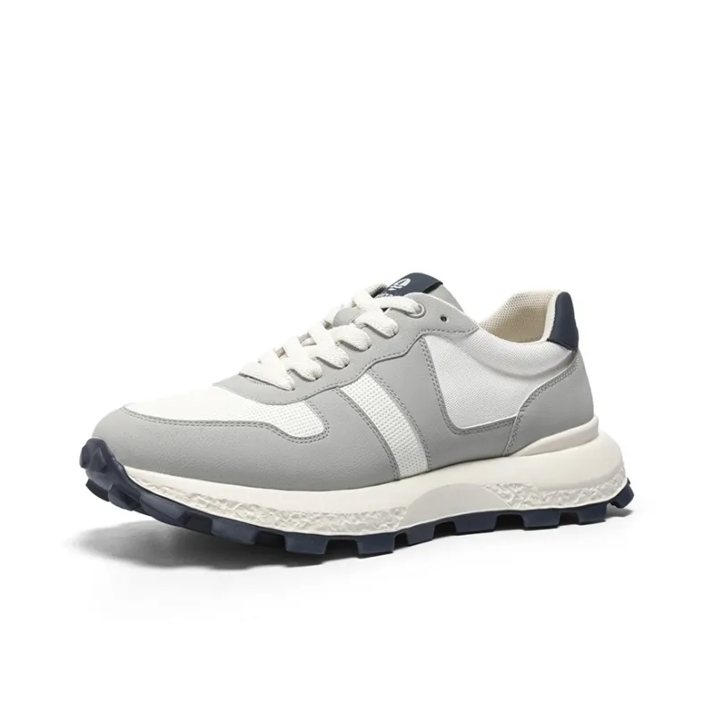 NAVIGARE Small Sailboats Height Increasing Low Top Casual Shoes Men's Gray Blue-1