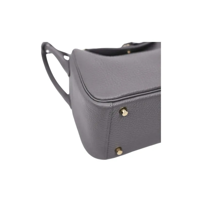 HERMES Lindy Clemence Bullock Leather Shoulder Bag Mini Women's 85 Ardoise Slate Gray-5