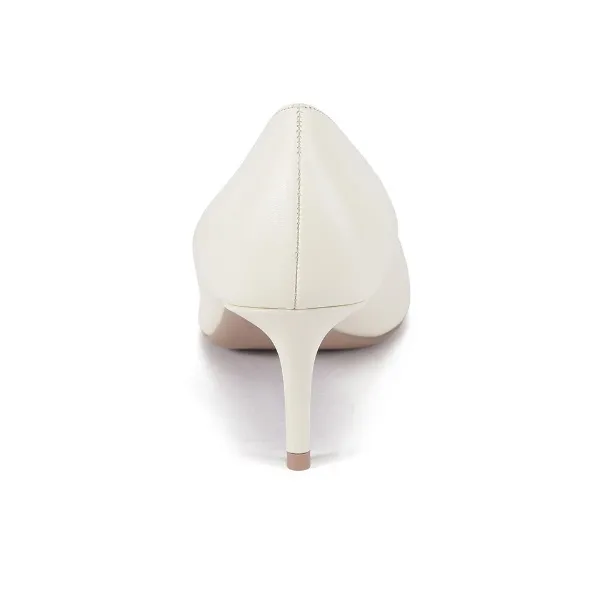 Valentino Vlogo Slim Heel High Heels 6cm Women's Ivory White-3