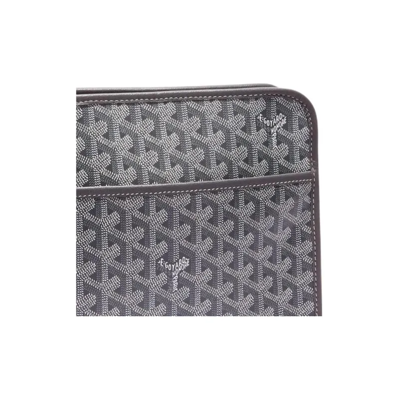 GOYARD JOUVENCE Canvas With Leather Travel Storage Bags Handheld Toiletry Bags Medium Size Unisex Gray-4