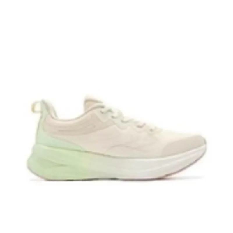 QIAODAN Streamer Cushioning Coverage Rebound Low Top Running Shoes Women's Beige Green-1