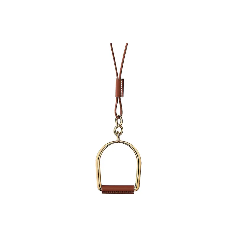 HERMES Leather Gold-Plated Necklaces Women's Gold-0