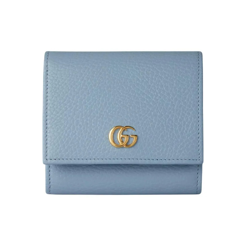 GUCCI Leather Wallet Medium Size Women's Light Blue-0