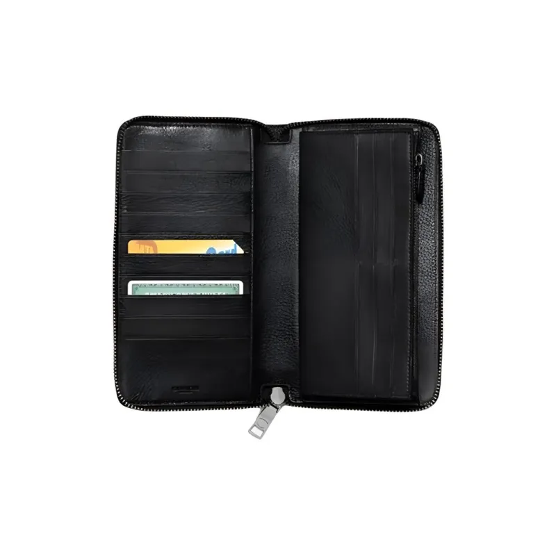 COACH Travel Wallet Cow Leather Card Holder Wallet Small Size Men's Black-1
