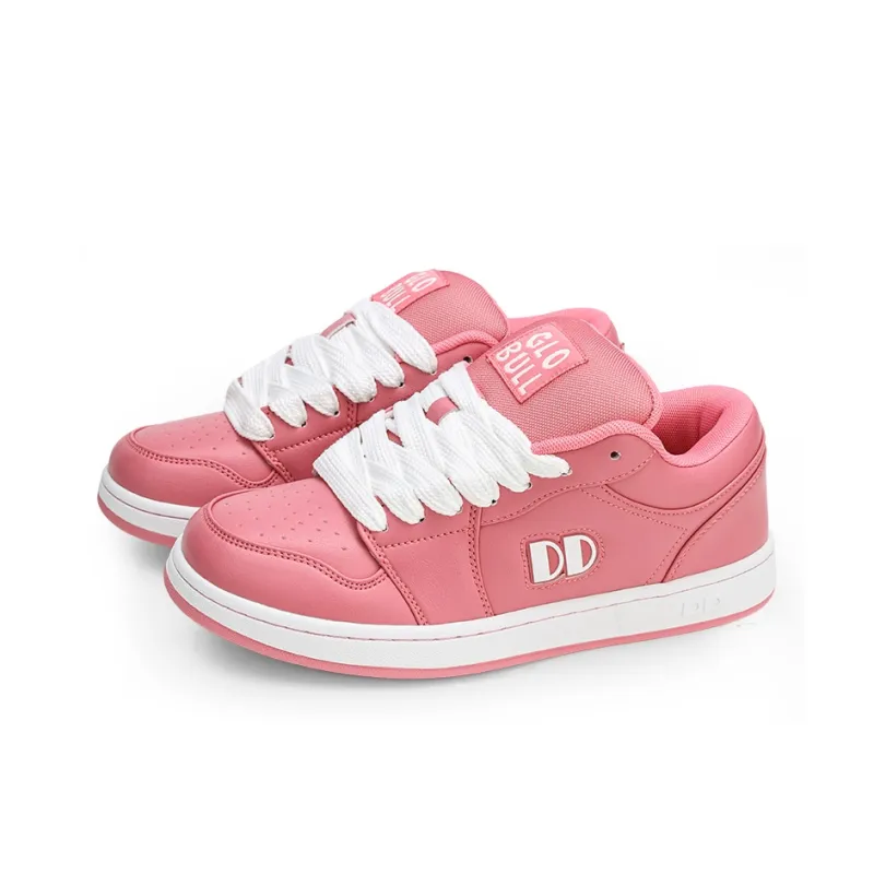 GLO BULL Skateboard Shoes Unisex Low Top Pink White-2
