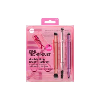 Real Techniques Double Time Brush Eyelash Curler Makeup Set Soft And Skin-friendly