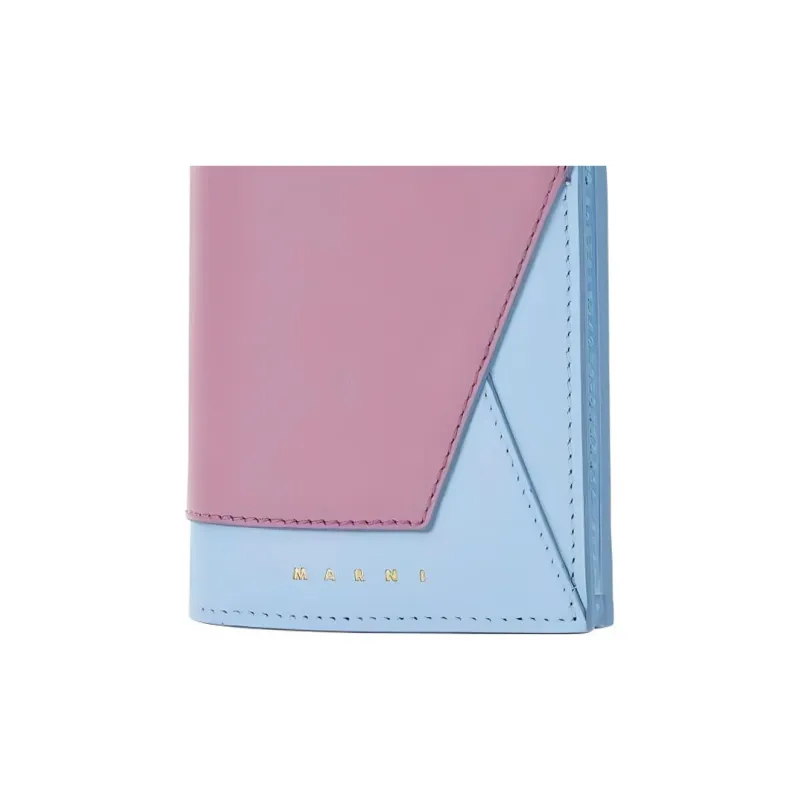MARNI Cow Leather Wallet Women's Light Purple/Pink Blue-3