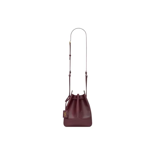 SAINT LAURENT Calfskin Bucket Bag, Shoulder Bag Regular Women's