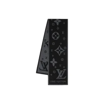 LOUIS VUITTON Wool Knit Scarves Men's Black