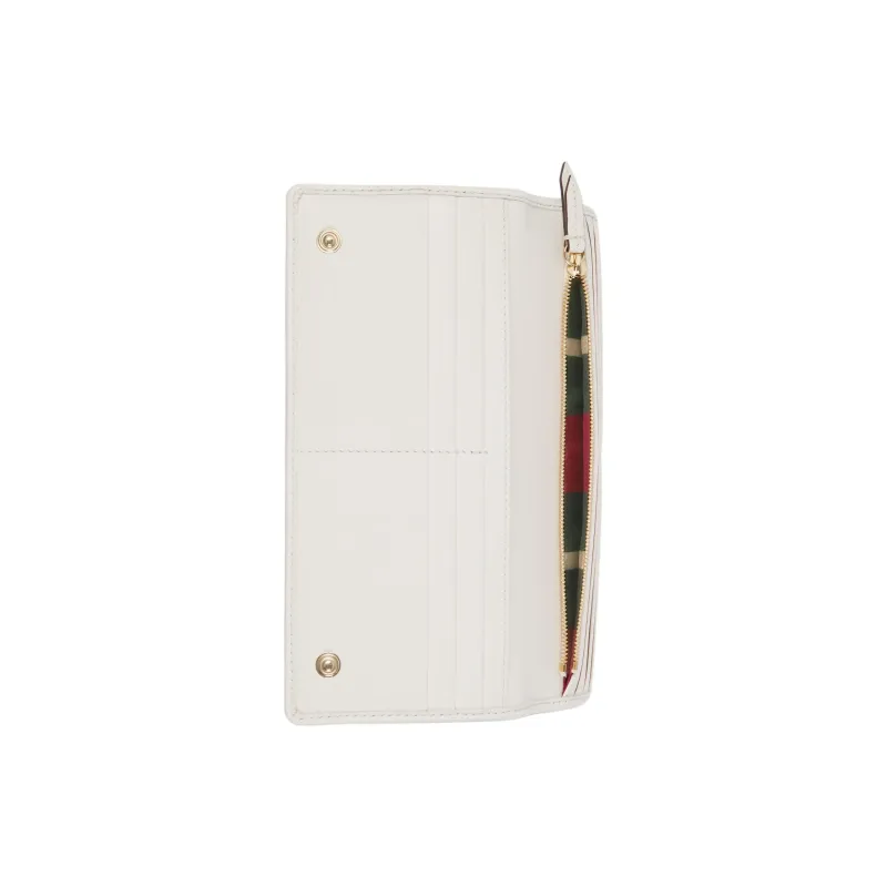GUCCI GG Emblem Coated Canvas Wallet Women's Beige & White-3
