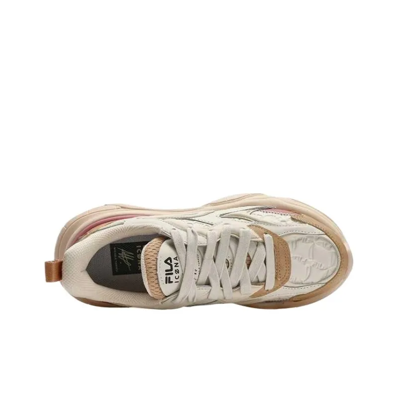 FILA NUCLEO Slip Resistant Low Top Chunky Sneakers Women's Tofu White-2