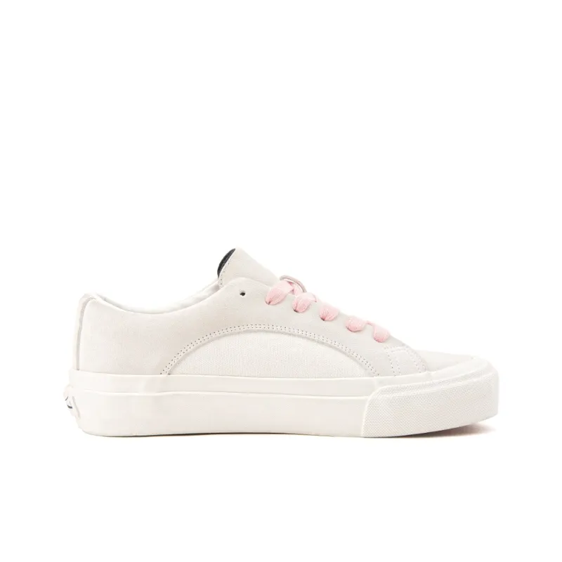 WANSWER Anti Slip Wear Resistant Low Top Skateboard Shoes Unisex Peach White-1