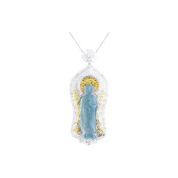 Clear Snow Ice Glutinous Jadeite Necklaces Unisex