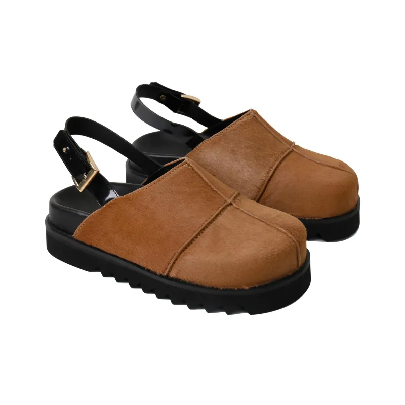 Turns By Turns Rubber Sole Abrasion Resistant Slip Resistant Closed Toe Slippers Unisex Orange Red-2