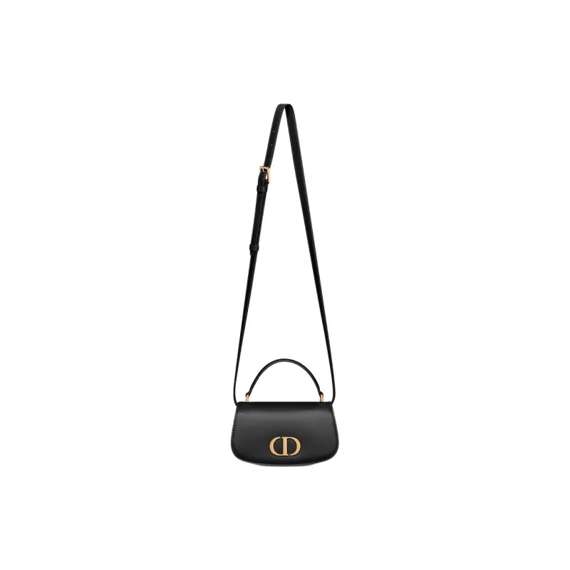 DIOR 30 Montaigne Leather Small Handbag Women's Black-4