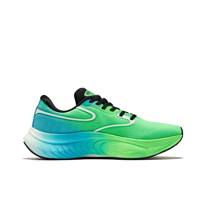 Erke Cushioning Low-Top Running Shoes Men's Lime Green Digital Blue-1