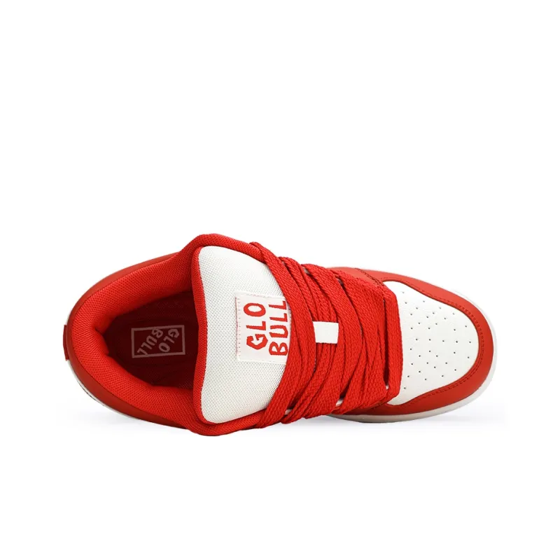 GLO BULL Skateboard Shoes Unisex Low Top White Red-3
