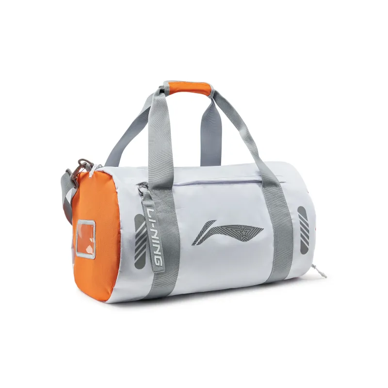 LiNing Polyester Travel Bag 30L Unisex White & Carrot Orange-4