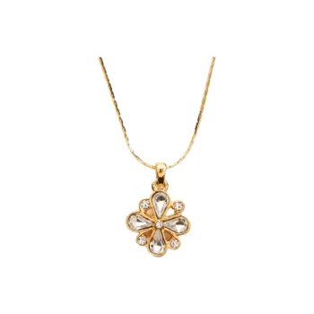 SAINT LAURENT 2000s Flower Rhinestone Necklace