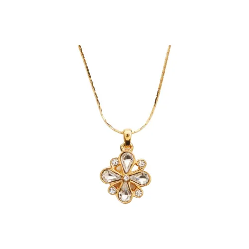 SAINT LAURENT 2000s Flower Rhinestone Necklace