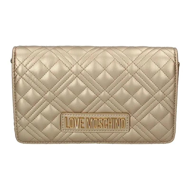 LOVE MOSCHINO Artificial Leather Envelope Bag One Shoulder Crossbody Clutches Women's Gold-1