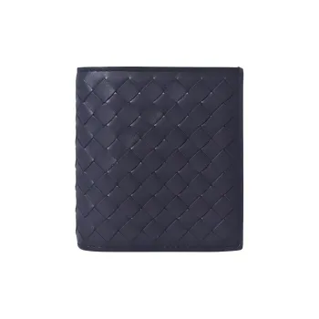Bottega Veneta Intrecciato Calfskin Wallet Men's Marine Blue