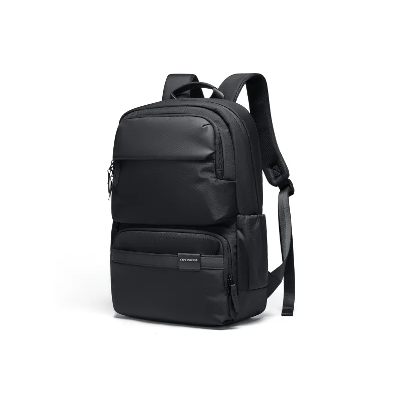 SEPTWOLVES Fabric Backpack Laptop Bag For Students, Abrasion Resistant And Water Repellent, QPL Regular Unisex Black-0