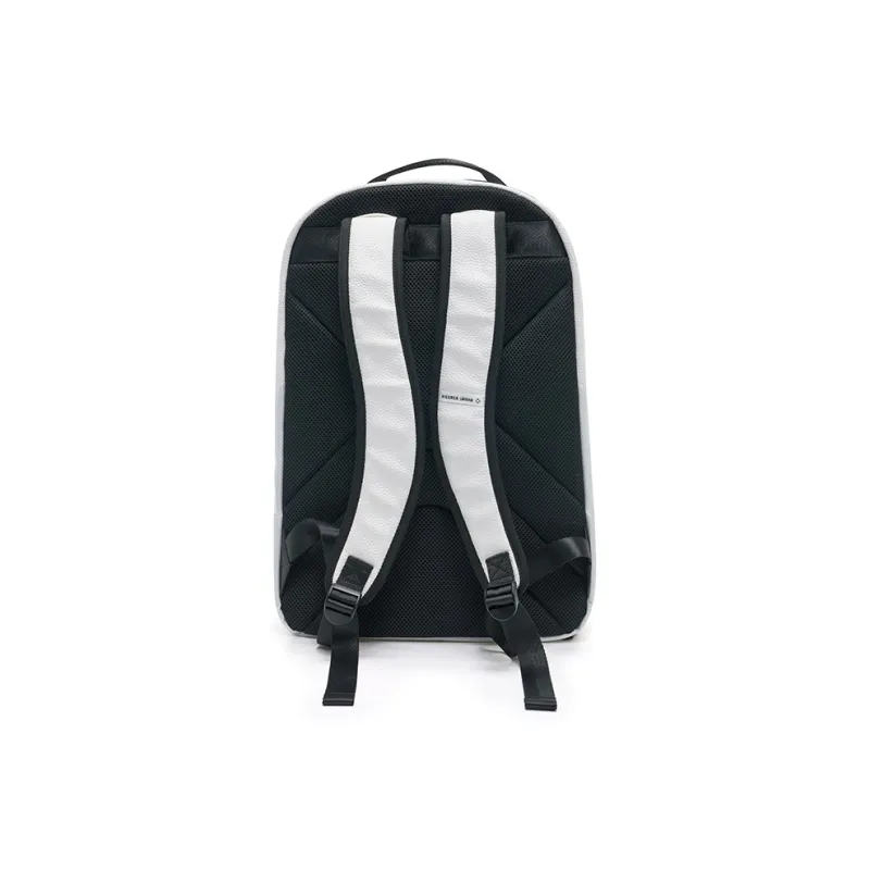 RIGORER New Litchi Grain PU Leather Backpack Unisex Black/White-11