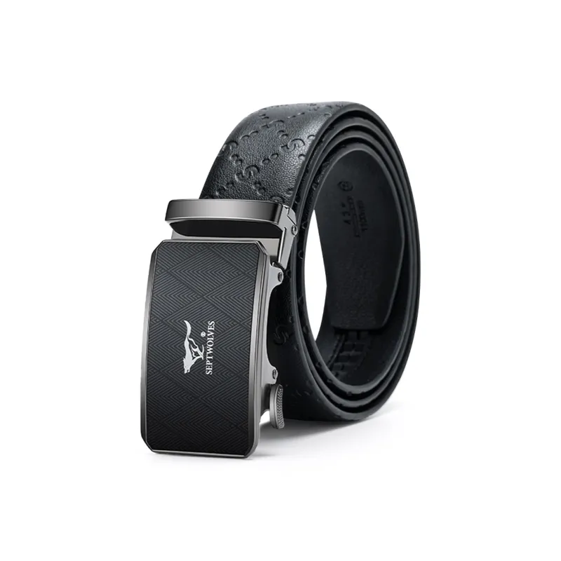 SEPTWOLVES Split Cow Leather Leather Belts Men's Width 3.5CM-1