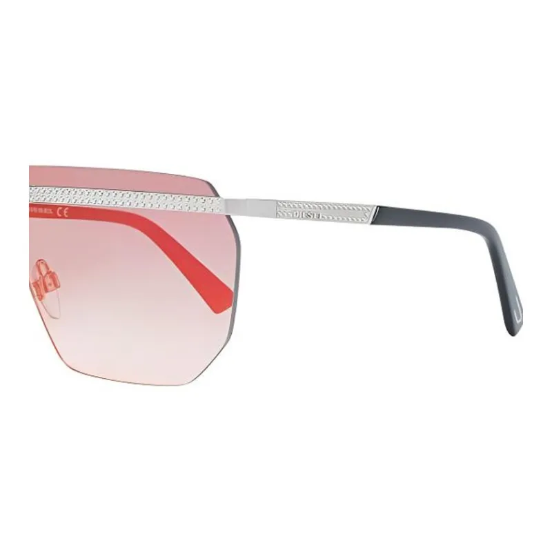 DIESEL Metal Irregular Shape Sunglasses Men's Silver-2